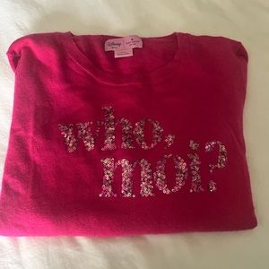 Kate Spade Pink Sequin Who Moi? Sweater Size Medium